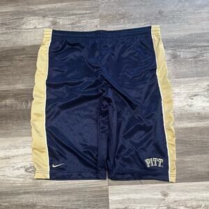 Nike Blue Mens XL Pitt Panthers Athletic Swoosh Drawstring Basketball Shorts